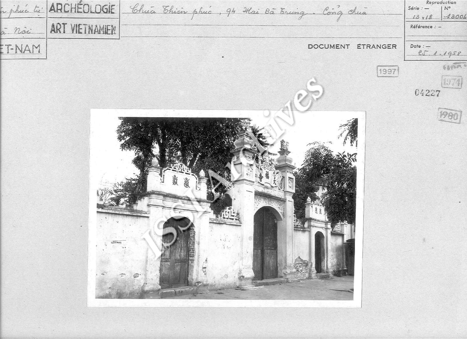 Chùa Thiên Phúc năm 1958 (Nguồn: EFEO)